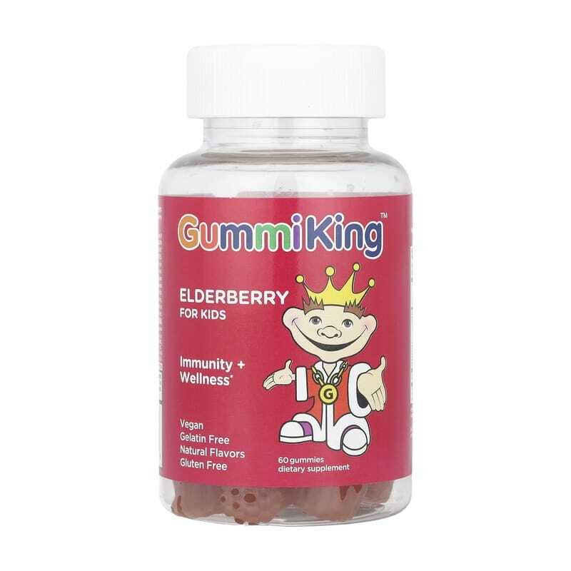 Черен бъз, лимон и малина GummiKing (60 желирани бонбона)