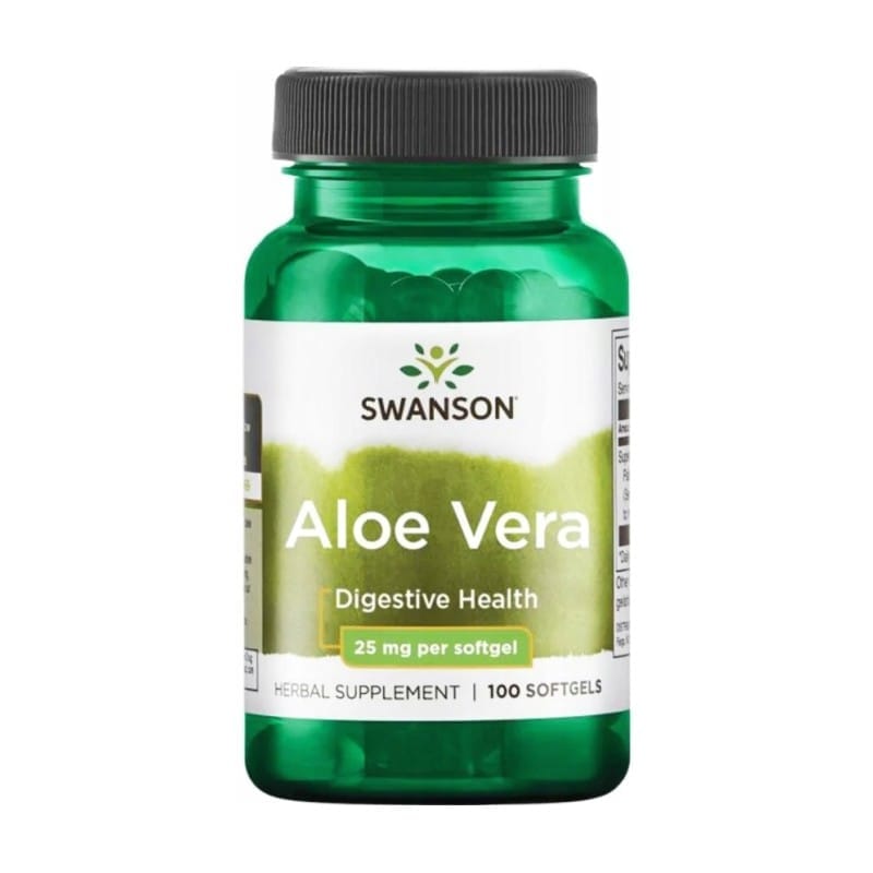 Алое вера Swanson, 25 mg (100 меки капсули)