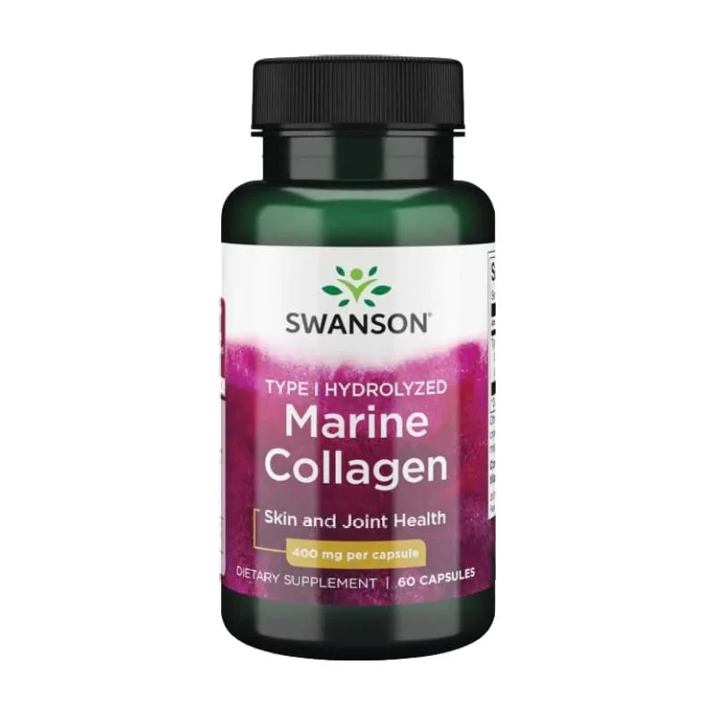 Хидролизирани морски колагенови пептиди Swanson, 400 mg (60 капсули)