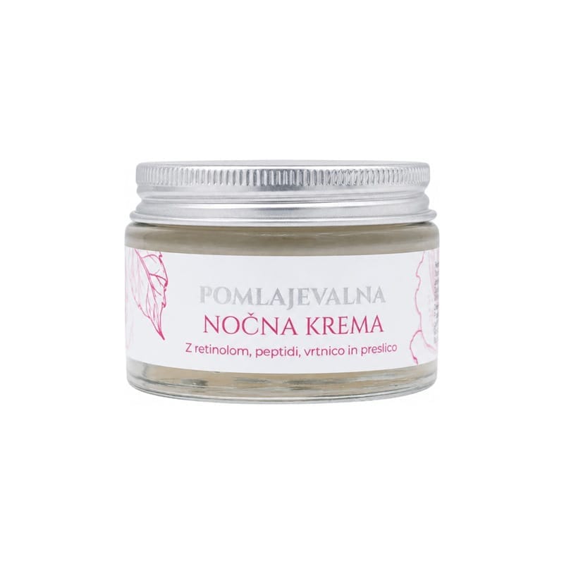 Подмладяващ нощен крем за лице с роза Cvetka (50 ml)