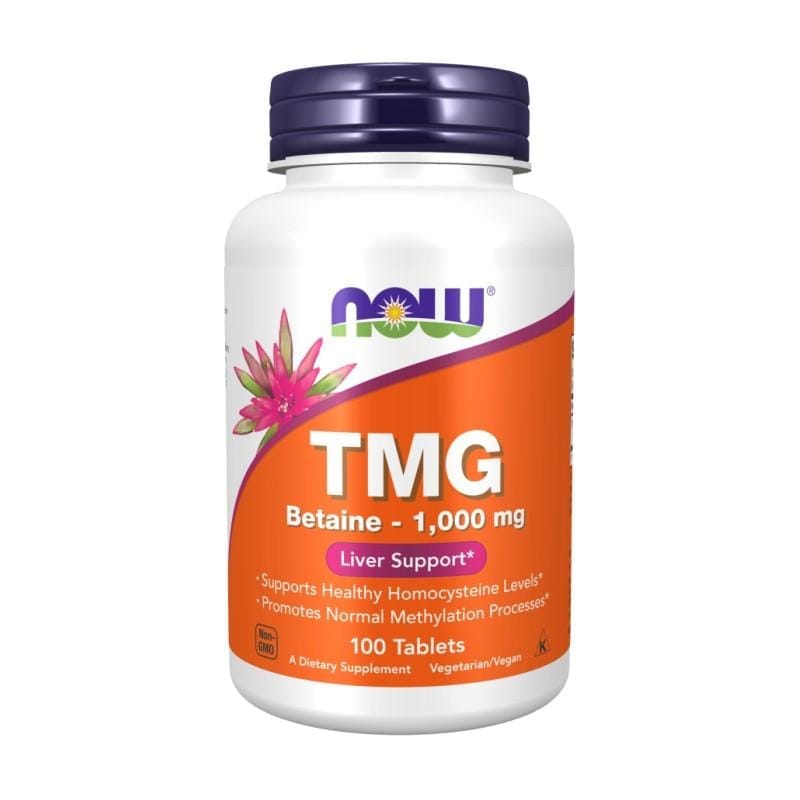 TMG бетаин NOW, 1000 mg (100 таблетки)