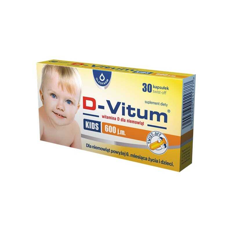 Витамин D3 600 IE за деца D-Vitum Kids Oleofarm (30 капсули twist-off)