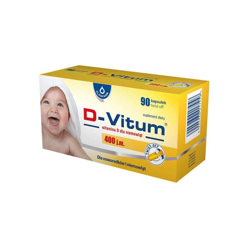 Витамин D3 400 IU за кърмачета и деца D-Vitum Oleofarm (90 twist-off капсули)