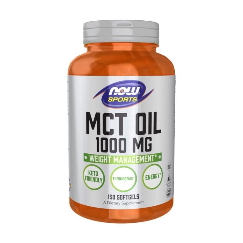 MCT масло NOW, 1000 mg (150 меки капсули)