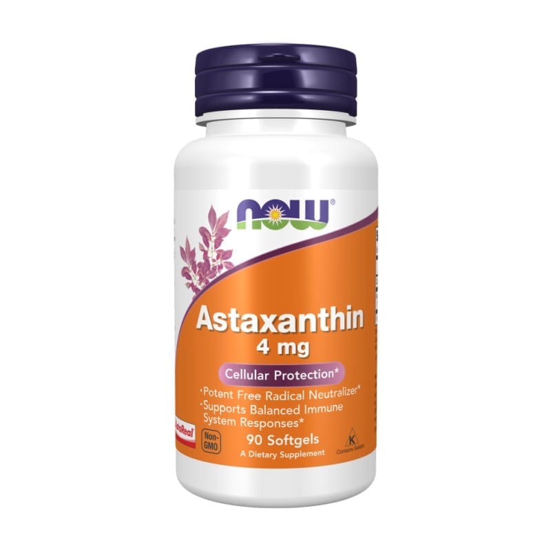 Астаксантин NOW, 4 mg (90 меки капсули)