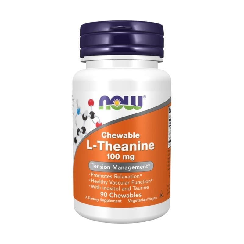 L-теанин NOW, 100 mg (90 дъвчащи таблетки)