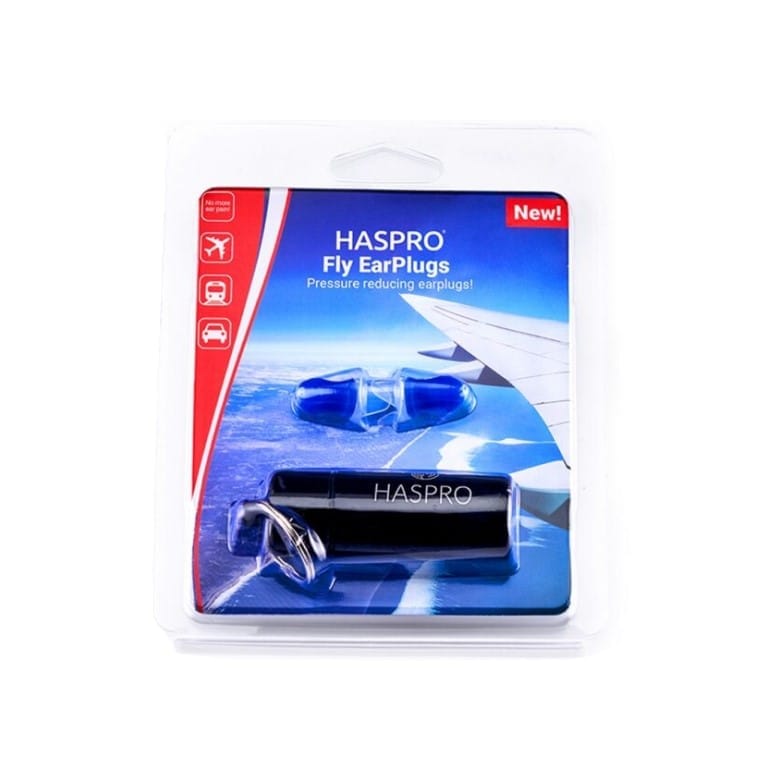 Тапи за уши за пътуване със самолет – сини, силиконови Fly Haspro (1 чифт)